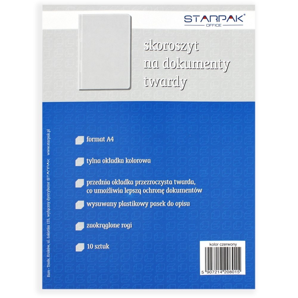 HARD PVC FILEBOOK FOR A4 DOCUMENTS RED STARPAK 108397